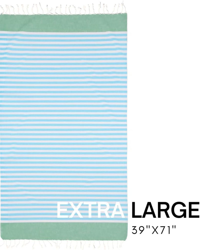 Turkish Beach Towel - Quick Dry, Sand-Free, Lightweight | 39 x 71 Inches, Travel Bag Included