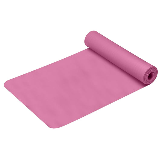 generic Pink Yoga Mat 5mm Thick Anti-Tear High Density Non Slip Exercise Mat with Carrying Strap Hot Yoga Mat for Fitness, Pilates, Stretching, Home Yoga, Gym, Floor, Workouts, 68 X 23 Inch