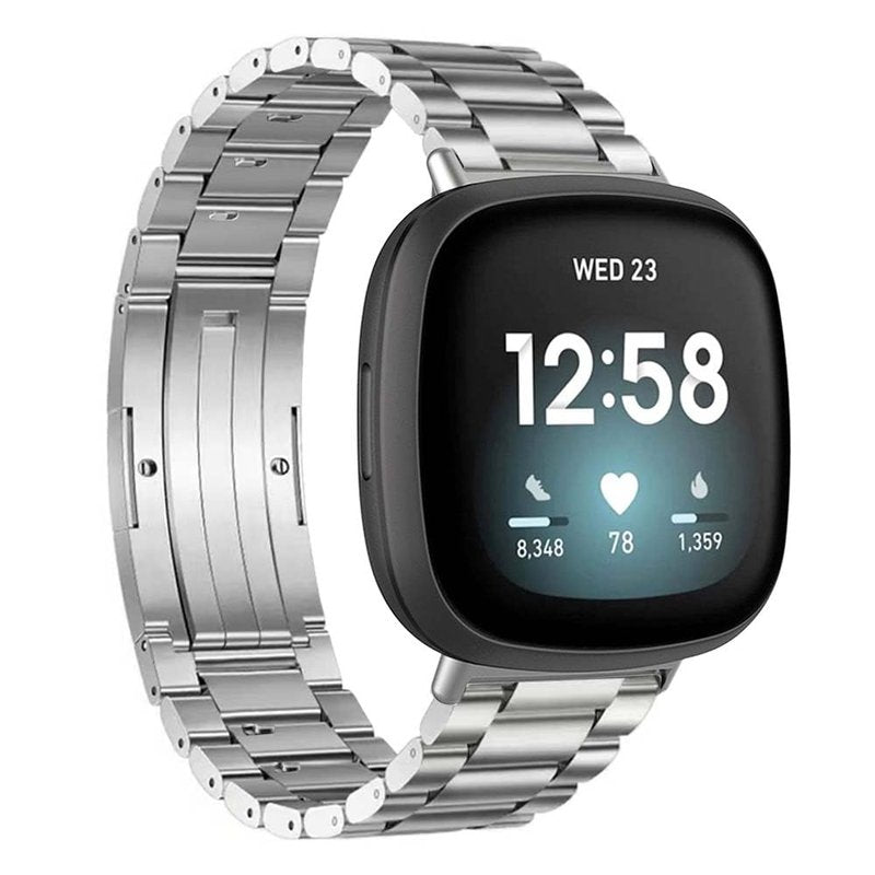 synsing No Tool Needed Titanium Band Compatible for Fitbit Versa 4 Bands & Sense 2 Straps, Titanium Metal Strap Replacement Wristbands for Fitbit Versa 3 & 4 / Sense 1 & 2 Accessory