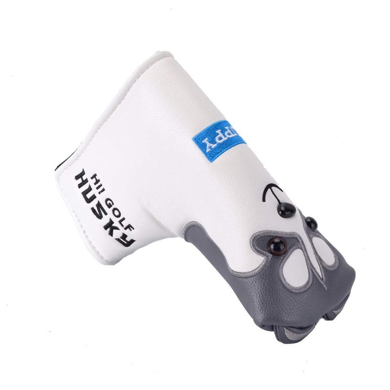 PLUSKER 1PC Golf Club Blade Putter Head Cover - Magnetic Closure Synthetic Leather with Husky Pattern Design, Creative Golf Headcover for Course and Travel