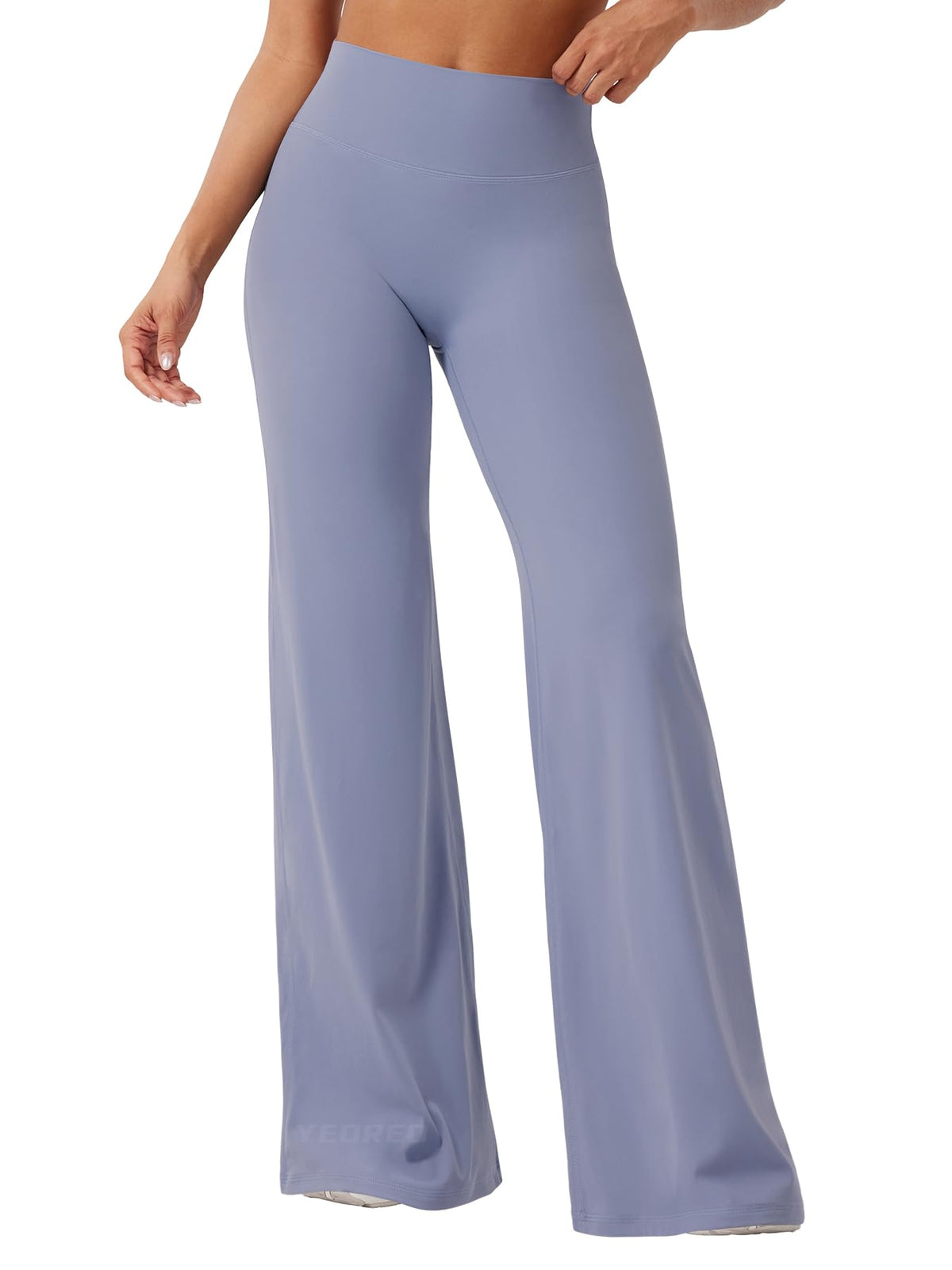 YEOREO Workout Womens Straight Leggings 35" Eddiy Yoga Pants Granite Blue M