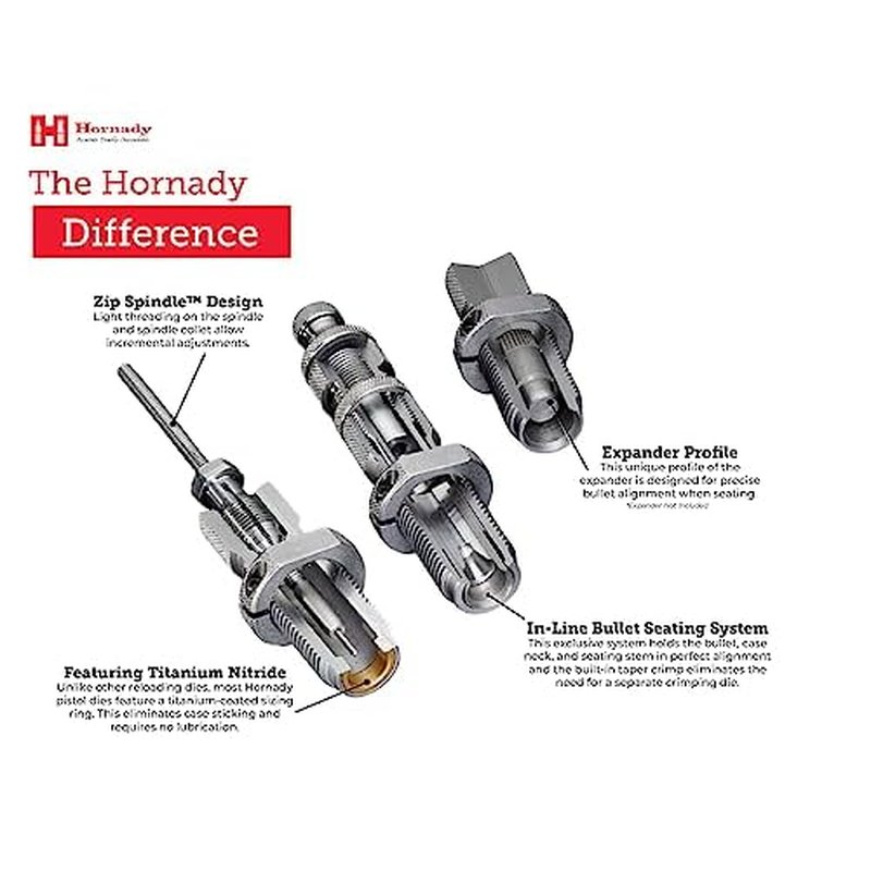Hornady Custom Grade New Dimension 2-Die Set, 270 Win (.277) (546300) - Caliber Specific Reloading Equipment for Handloaders with Full Length Sizer Die, Seating Die, Sure-Loc Rings, & Storage Box