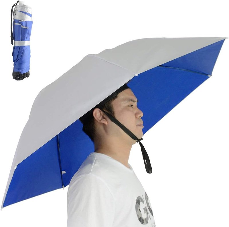 Fishing Umbrella Hat - Folding Adjustable Sun & Rain Cap | 37.4” Oversized UV Protection for Outdoor Activities