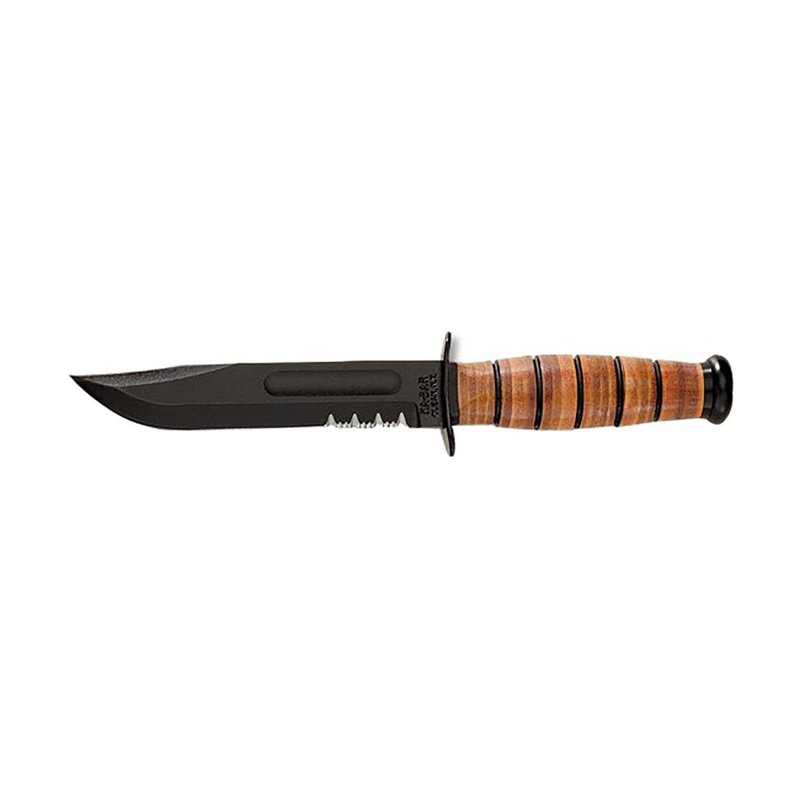 KA-BAR KB1219 Army Serrated W/Leather Sheath