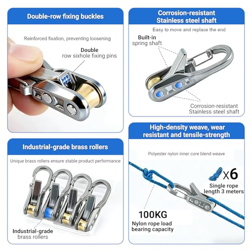 8-Pack Stainless Steel Rope Tensioners & Tensioning Tools for Camping & Boating