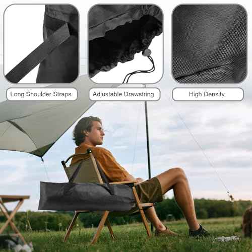 2pcs Camping Chair Replacement Bag, 43.31x14.96in Portable Folding Large Storage Bag with Double-Handle Straps and Drawstring for Hammock Yoga Mat Poles Tent Travel Accessories(No Chair Included)
