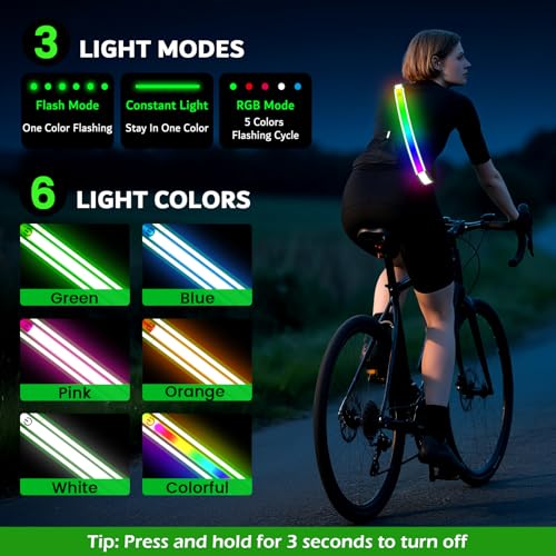Reflective Sash Gear for Walking at Night,Flashing LED Reflective Belt Safety Lights for Walkers Night Dog Walking Biking Running,High Visibility Rechargeable with Wear 2 Ways for Men Women