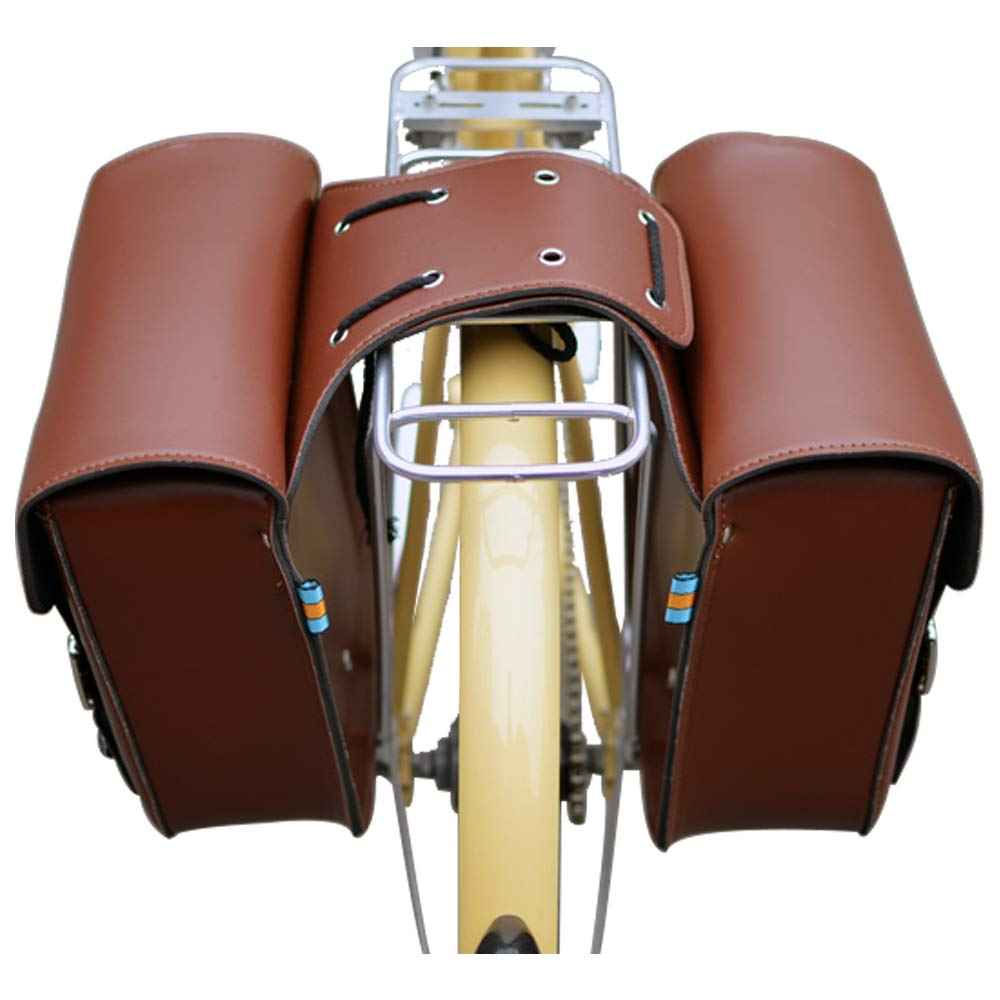 SENQI Retro Bicycle Rack Bag Leather Rear Rack Bike Bags Robust Rear Seatpost Bag for Retro Bicycle Saddle Rack Accessories