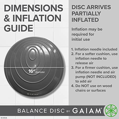 Gaiam Balance Disc Wobble Cushion Stability Core Trainer for Home or Office Desk Chair & Kids Classroom Sensory Wiggle Seat - Wasabi