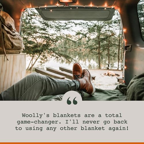 Woolly Mammoth Merino Wool Blanket - Large 66" x 90", 4LBS Camp Blanket | Throw for the Cabin, Cold Weather, Emergency, Dog Camping Gear, Hiking, Survival, Army, Outside, Outdoors – Hunter Green