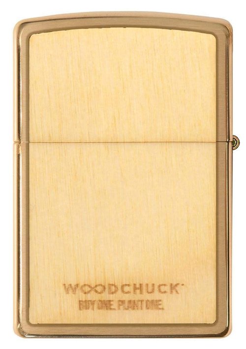 Zippo WOODCHUCK USA Birch Brushed Brass Pocket Lighter, Multi (49082), One Size