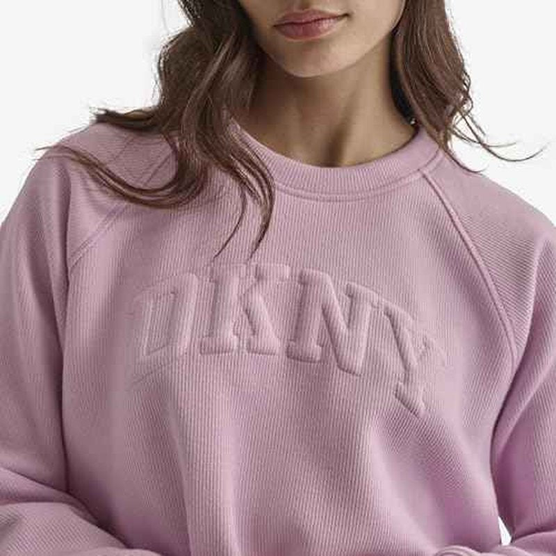 DKNY womens Drawcord Cropped Crewneck Sweatshirt