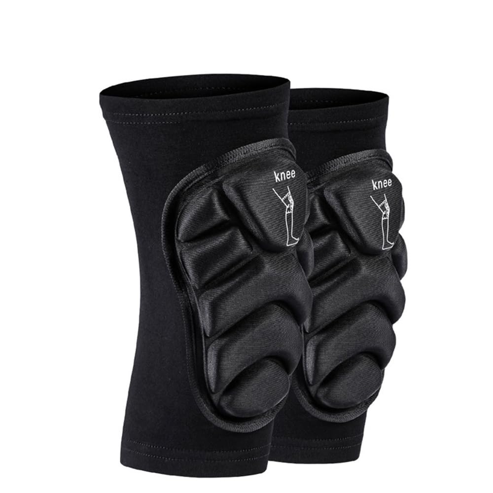 PISIQI Knee Pads Compression Leg Sleeve Knee Brace Sleeve Thickening Anti-Collision Sponge Thick EVA Foam Padding for Basketball, Football & Volleyball Hiking Wrestling Protector Gear (Black, X-Large)