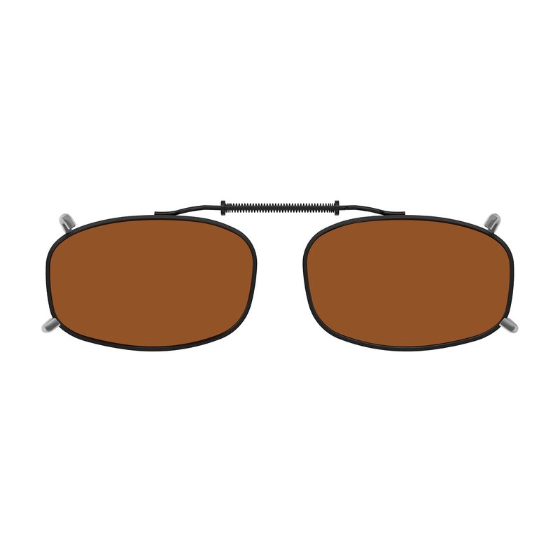 Eyekepper Metal Frame Rim Polarized Lens Clip On Sunglasses 2 1/8" x1 3/8" Brown Lens