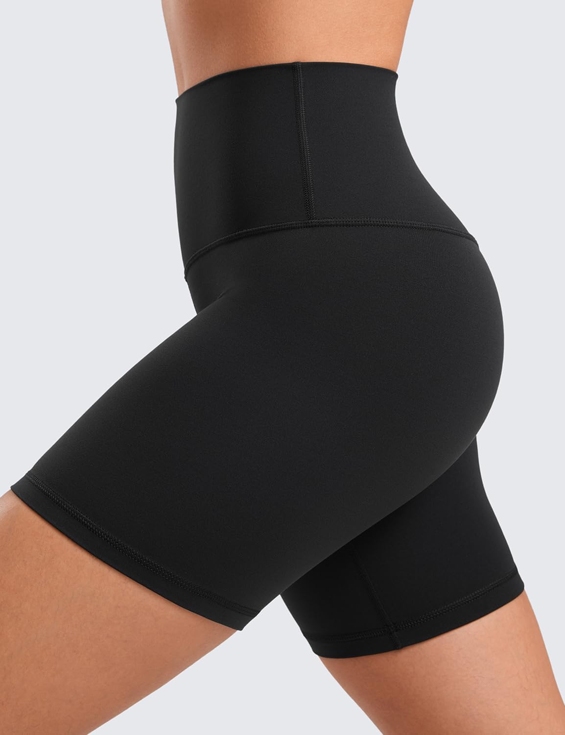 CRZ YOGA High Waisted ButterLuxe Biker Shorts 6" - Comfortable Spandex for Yoga & Running