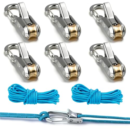 K-Gor 6 Pack Rope Tensioners for Camping Tent Guy Lines, Knot-Free Adjustable Buckles