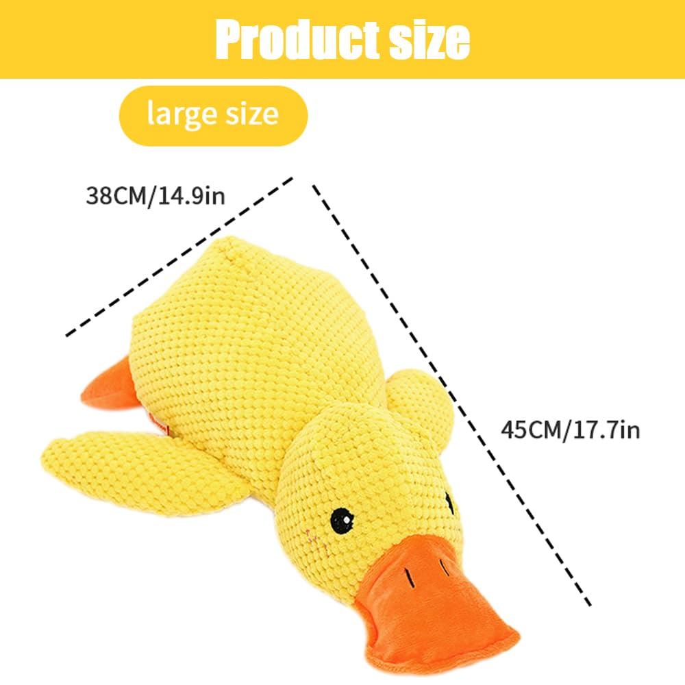 Mellow Calming Duck Dog Toy, 2026 New Calming Duck Toy for Dogs, Interactive Toy with Quack Sound, Soft Plush Stuffed Calming Duck Pillow, Durable Stuffed Dog Puppy Toys for Puppy Keep Busy (A)