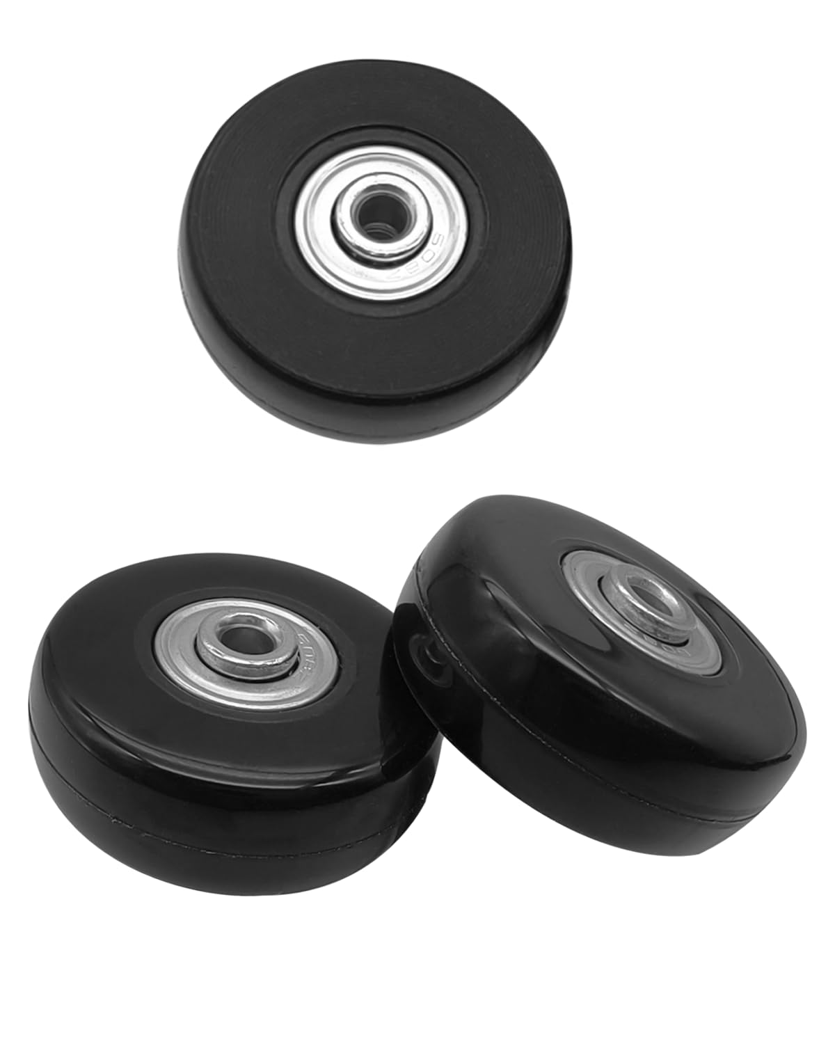Luggage Replacement Wheels - 50 x 18mm, 8pcs Black Rubber Suitcase Wheels Repair Kit, Smooth Replacement Parts for Carry-on Roller Bags and Trolleys