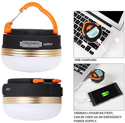 Censinda LED Camping Lantern, Rechargeable Portable Tent Light, 300LM,3 Light Modes,1800mAh Power Bank, Magnet Base,Electric Lantern Flashlight for Camping/Hiking/Fishing/Hurricane/Emergency(2 Packs)