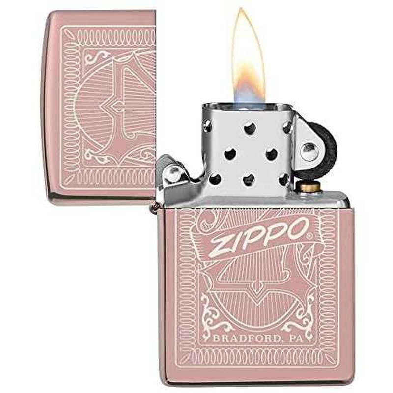 Zippo Reimagine Zippo Design Rose Gold Pocket Lighter