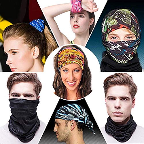 Cutewing Outdoor Magic Scarf Headbands Seamless Bandanas Elastic Head Wraps Sport Sweatband Multifunctional Neck Gaiter for Running Hiking Fishing Camping（10PCS）