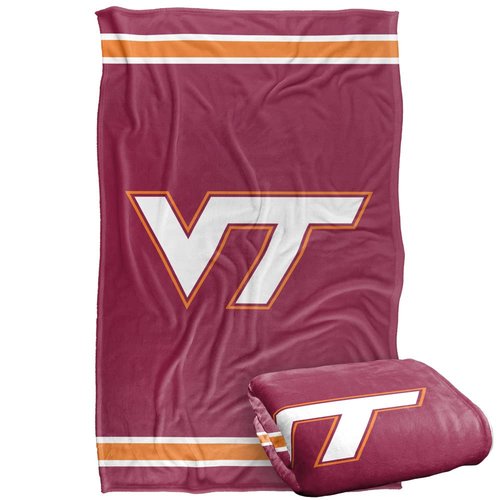 Virginia Tech Hokies Blanket, 36"x58" Primary Logo Stripes, Silky Touch Super Soft Throw