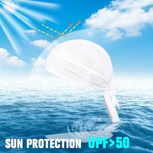 Cooling Do Rags Skull Caps for Men Breathable Sports Bandana Cap Durag Sweat-Wicking Helmet Liner UV Protection