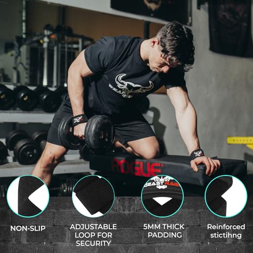 BEAST RAGE Lifting Straps for Weightlifting, Weight Lifting Straps Gym Power Workouts Lifting Wrist Straps Padded Cotton Men Women Support Lifters Deadlift Straps Hard Pull Exercise Straps