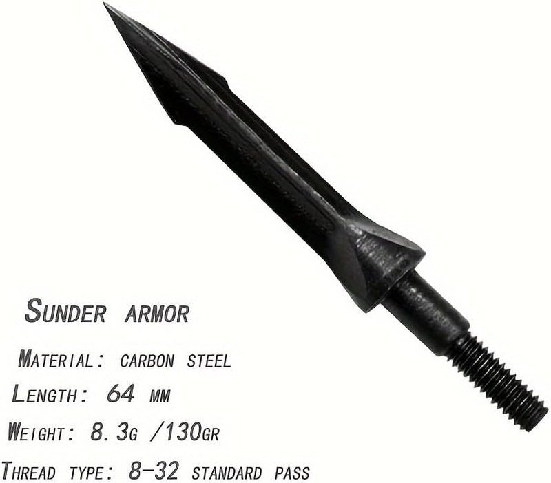 Archery Broadheads - Solid Screw-In Traditional Hunting Arrow Heads | 100/125/150 Grain, Pack of 6/12