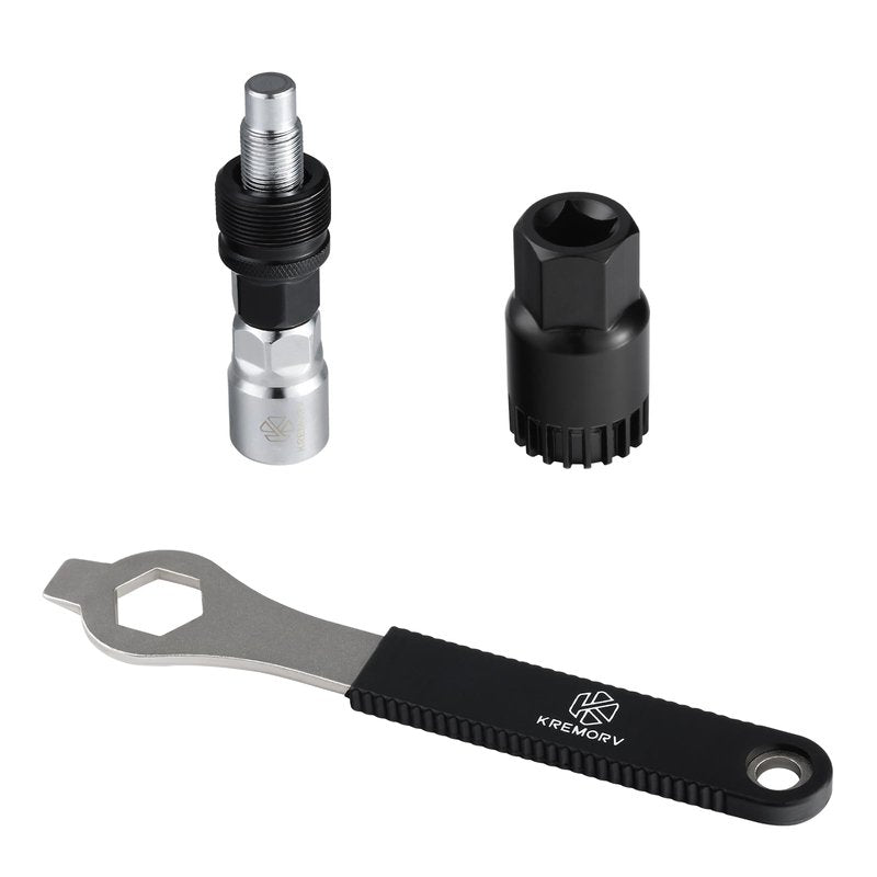 KREMORV Bicycle Crank Extractor Bike Bottom Bracket Removal Tool with 16mm Spanner Repair Tools Kit Compatible with Shimano Octalink ISIS BSA SRAM
