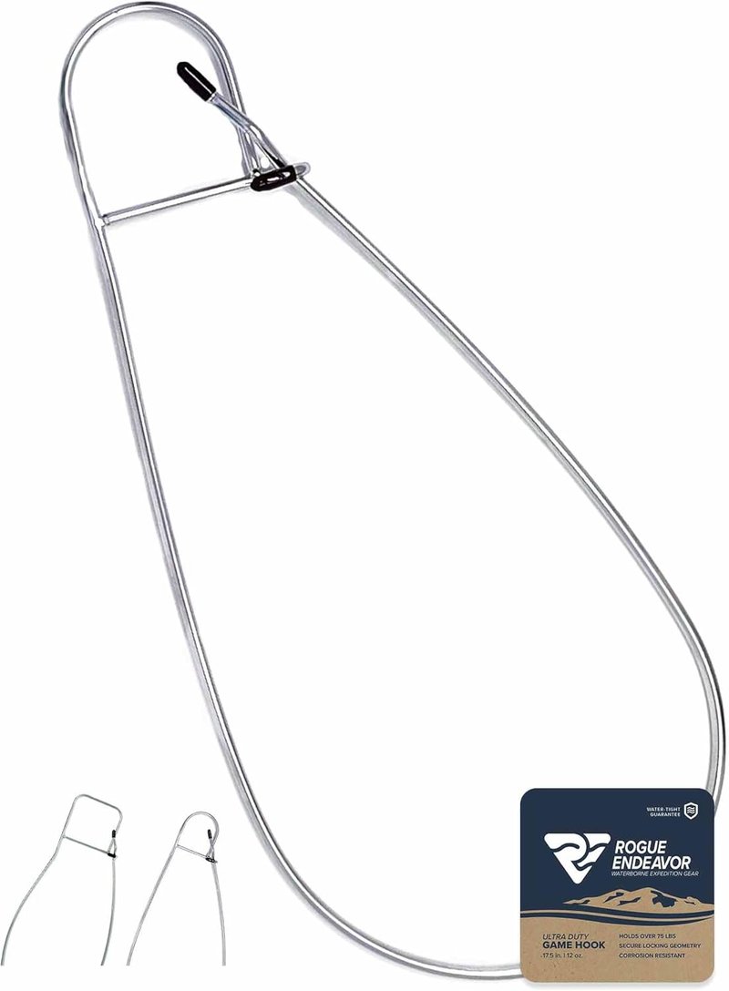 Rogue Endeavor® Large Stainless Steel Spearfishing Stringer - Durable Big Game Clip for Kayak Fishing & Scuba Diving | Sharpened Tip & Puncture Guards