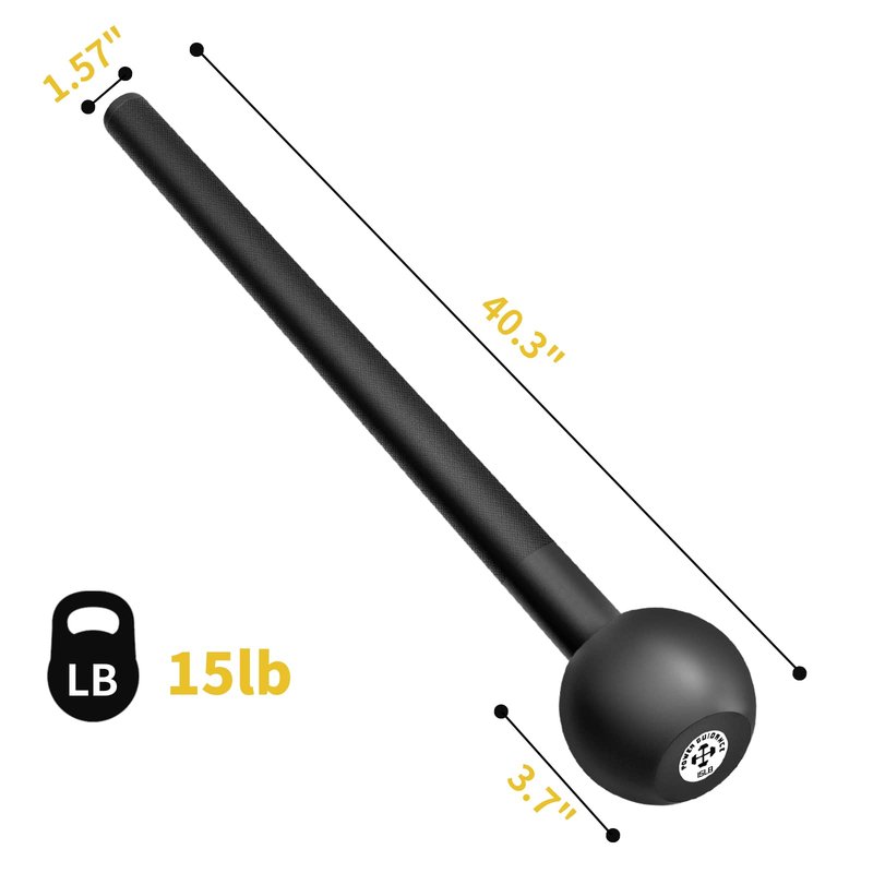 POWER GUIDANCE Steel Mace Perfectly Develop Stabilizer Muscles, Joints, and Core Strength (15lb)