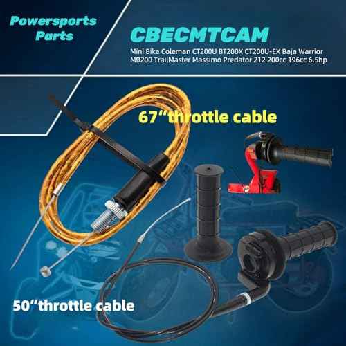 22mm 7/8" Twist Throttle fit Coleman Powersports 196cc CT200U CT200U-EX Trail 200 & Baja Mb165 Mb200 SSR125 Mini Dirt Bike 50-125cc Pit Bike/ATV Quad(50 inch)