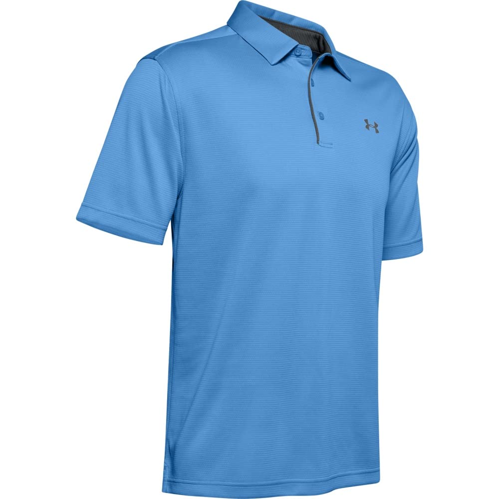 Under Armour Men's Tech Golf Polo, Carolina Blue (475)/Pitch Gray, Small