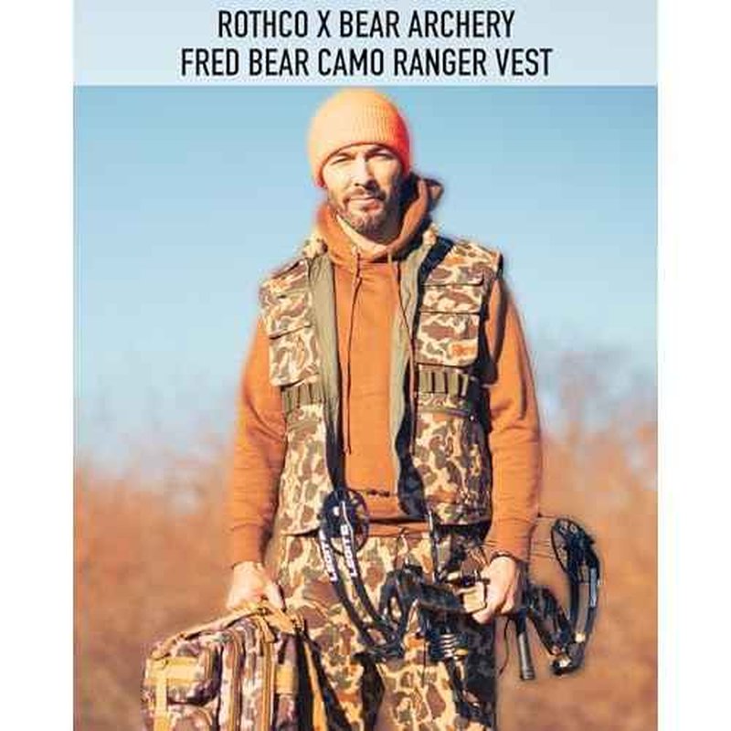 Rothco X Bear Archery Fred Bear Camo Ranger Vest ? Tactical Vest with 10 Utility Pockets - X-Large