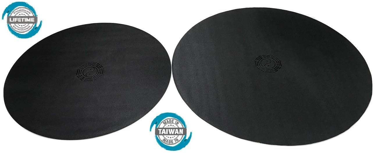 SISYAMA Circle Round TAI-CHI YIN-YANG Yoga Mat Meditation Pilates (Black, 5 ft)