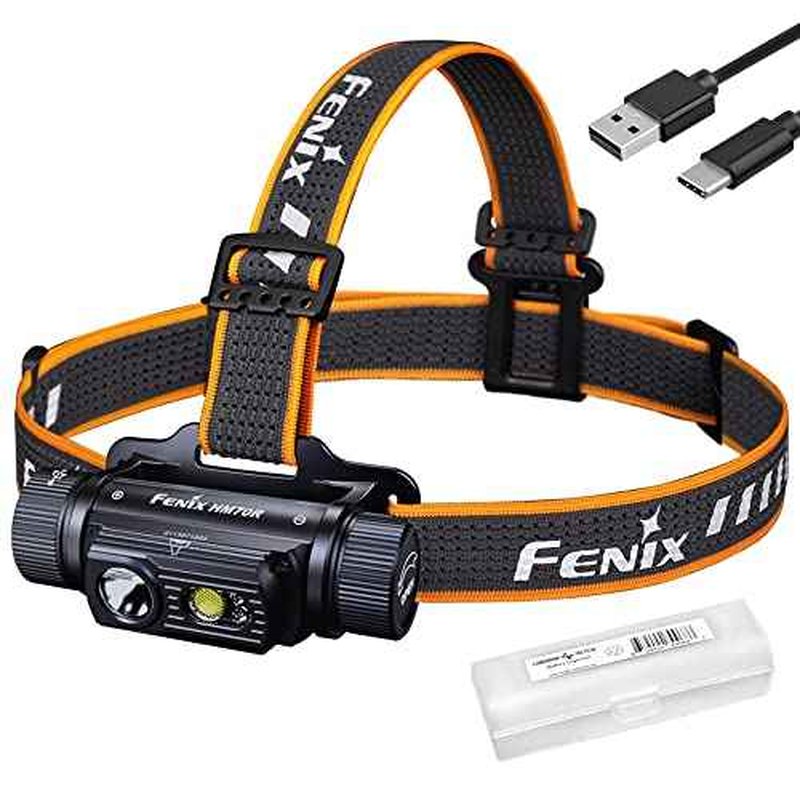 Fenix HM70R Headlamp, 1600 Lumen USB-C Rechargeable with White, High CRI and Red Beams and Lumentac Organizer