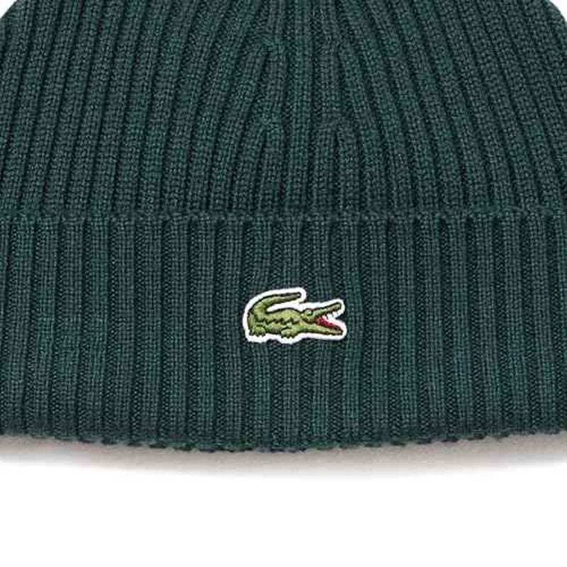 Lacoste Unisex-Adult Rib Knit Brushed Wool Beanie