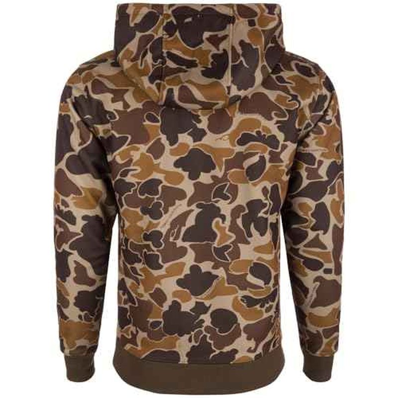 Drake Waterfowl Men's Back Eddy Embossed DW2298 Midweight Hunting Stretch Hoodie w/Kangaroo Pocket & Water Resistant Finish