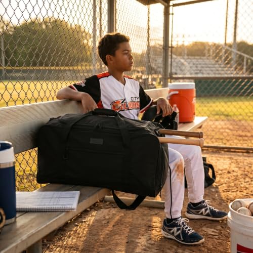 Fitdom 86L Baseball Softball Equipment Duffle Bag with 2 Bat Sleeves