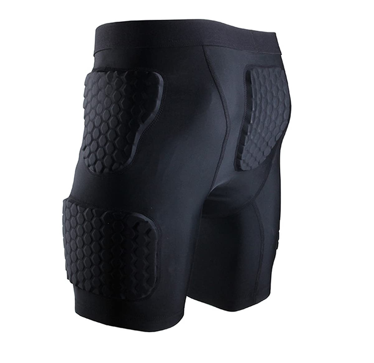 STONEKISS Men’s Padded Shorts Compression Protective Underwear Hip Butt Pad Short for Basketball Football Soccer Hockey Rugby Parkour Paintball Snowboard Ski Volleyball Training Shorts Size L