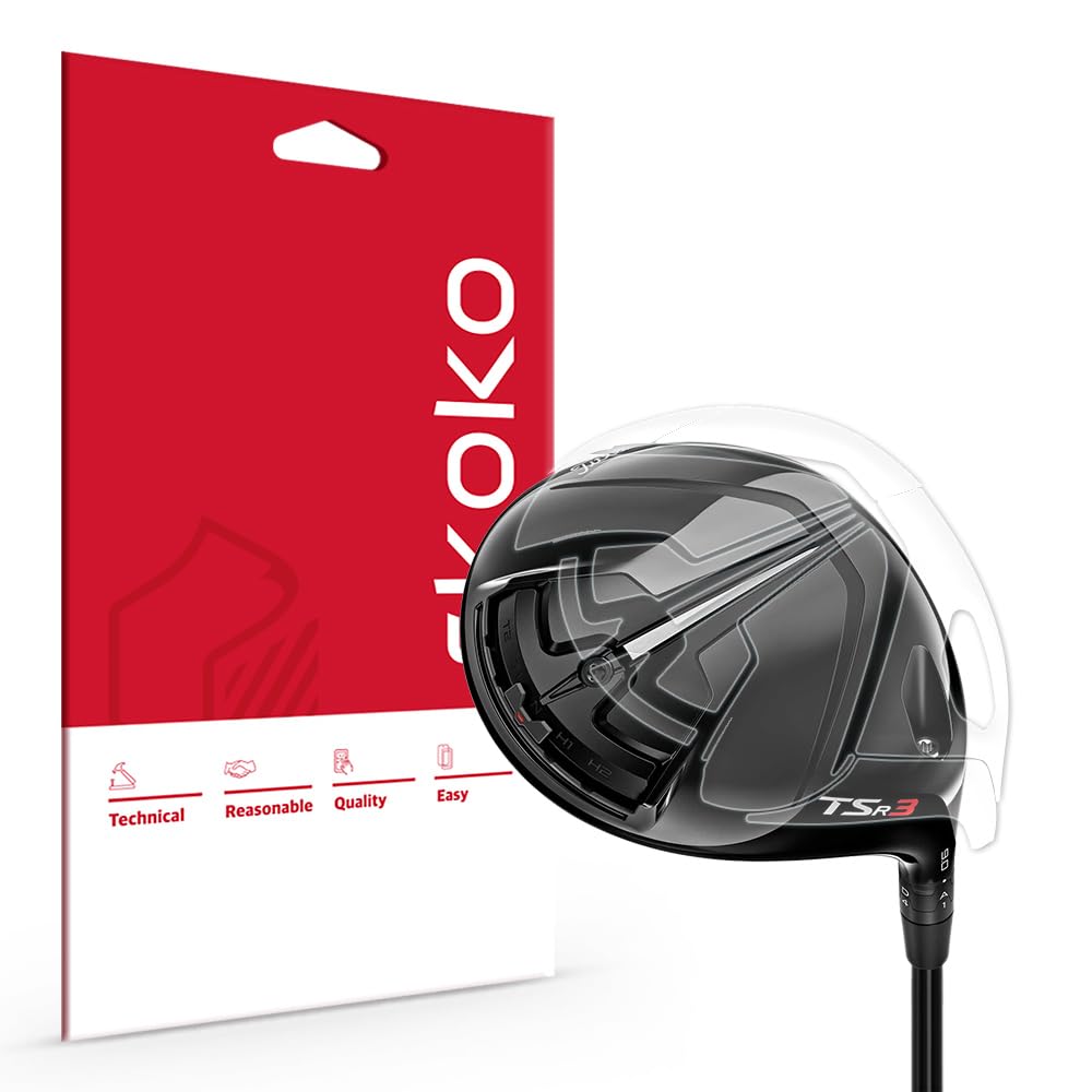skoko 2 Pack Full Body Protective Film for Titleist Golf Driver TSR3 9Degree 2024 Top & Bottom & front, TPU PPF, Transperent Clear Cover Protector