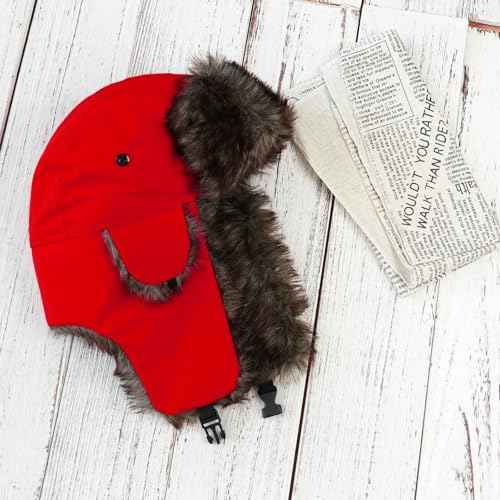 ONWAY Trapper Hat Winter Hats for Women Men with Faux Fur Ear Flaps