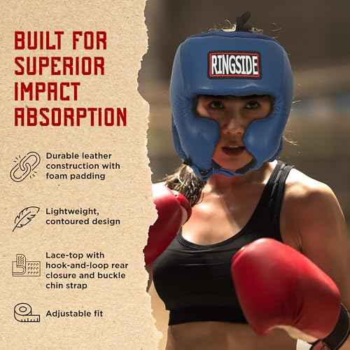Ringside Competition Boxing Headgear, USA Boxing-Approved Leather Headgear with Cheek Protection, Great for MMA, Muay Thai, Kickboxing, and Training, Ideal for Men and Women, USA/Mexico, XL