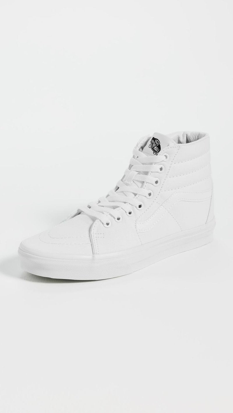Vans Unisex Sk-8 High Top Sneakers, True White, 5 US Women/3.5 US Men