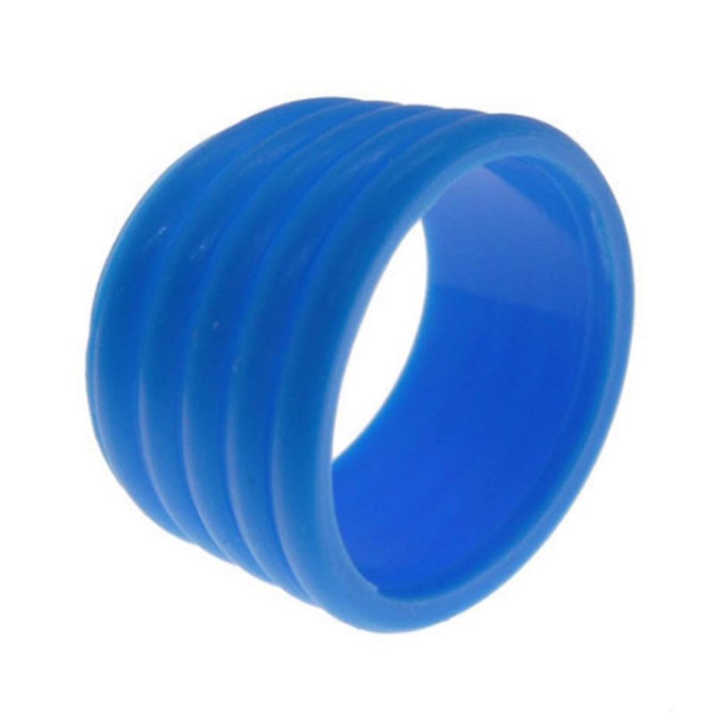 Slybar 5Pcs Tennis Racket Handle Rubber Ring Stretchy Tennis Racquet Band Overgrips, Yellow/Red/Bllue/Pink/Black, Blue
