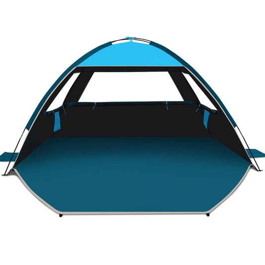 COMMOUDS Beach Tent Sun Shade for 3/4-5/6-7/8-10 Person, UPF 99+ Beach Sun Shelter Canopy Tent, Lightweight, Easy Set Up and Carry