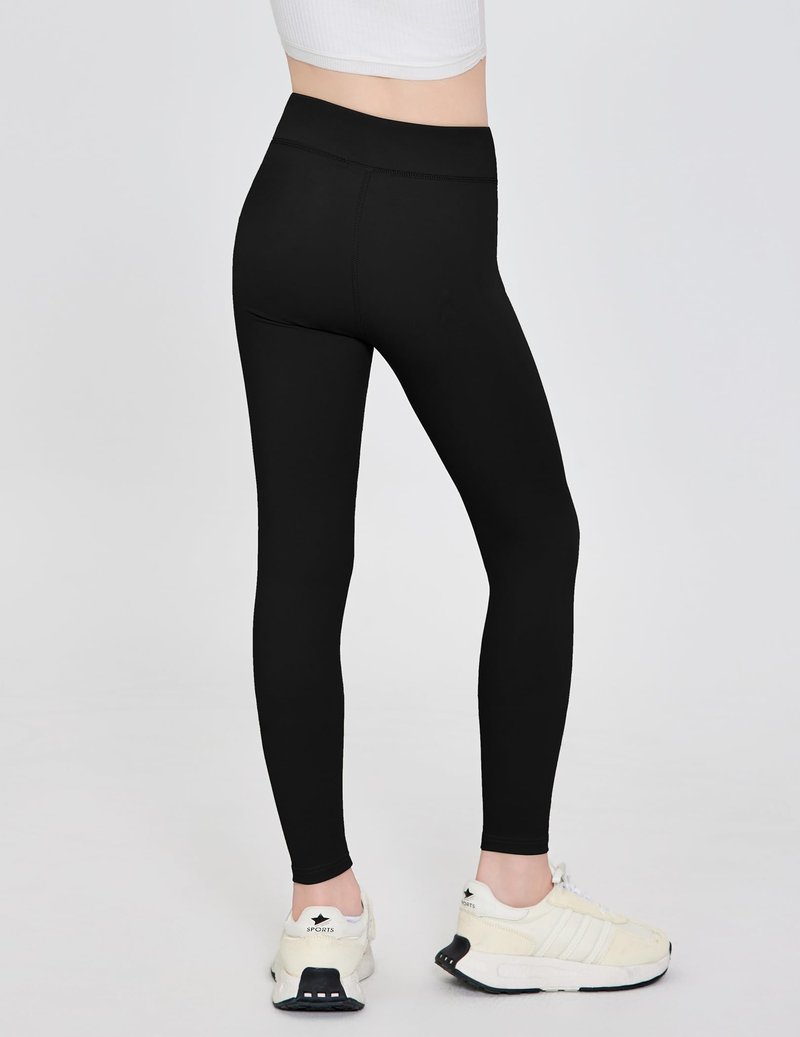 Zaclotre Girls Athletic Leggings Kids High Waisted Activewear Dance Workout Running Yoga Pants Black