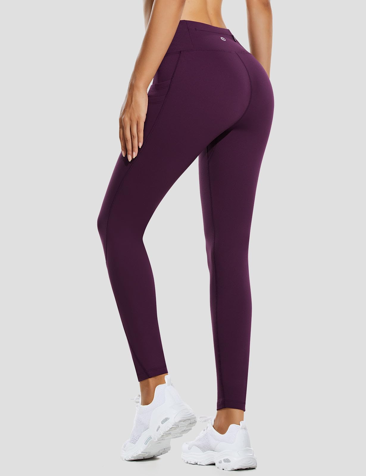 baleaf Women's Winter Leggings Fleece Lined Waterproof Thermal Hiking Pants Warm Tights Running Gear Cold Weather Paisley Purple L
