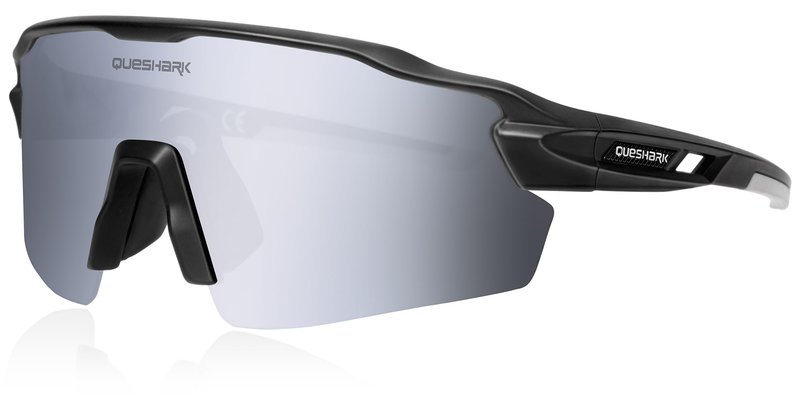 Queshark Polarized Sports Sunglasses, 4 Interchangeable Lenses | UV400 Protection, Cycling Glasses for Mountain Bike Running